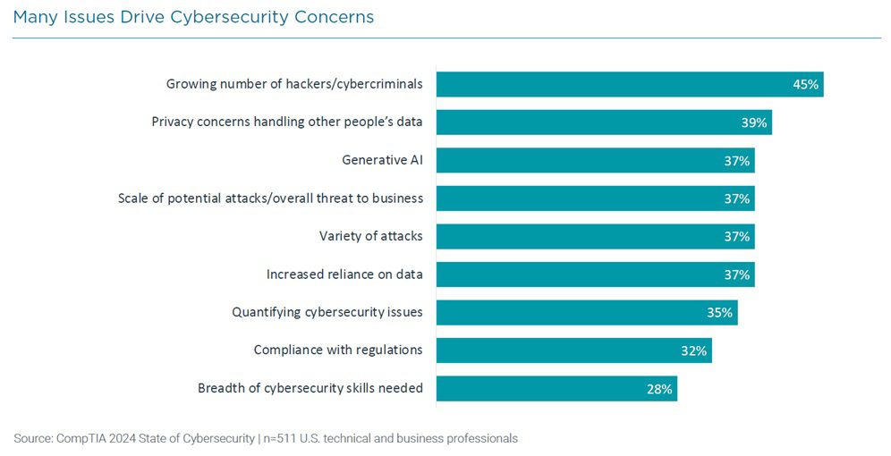 Grafico tendenze cybersecurity - concerns